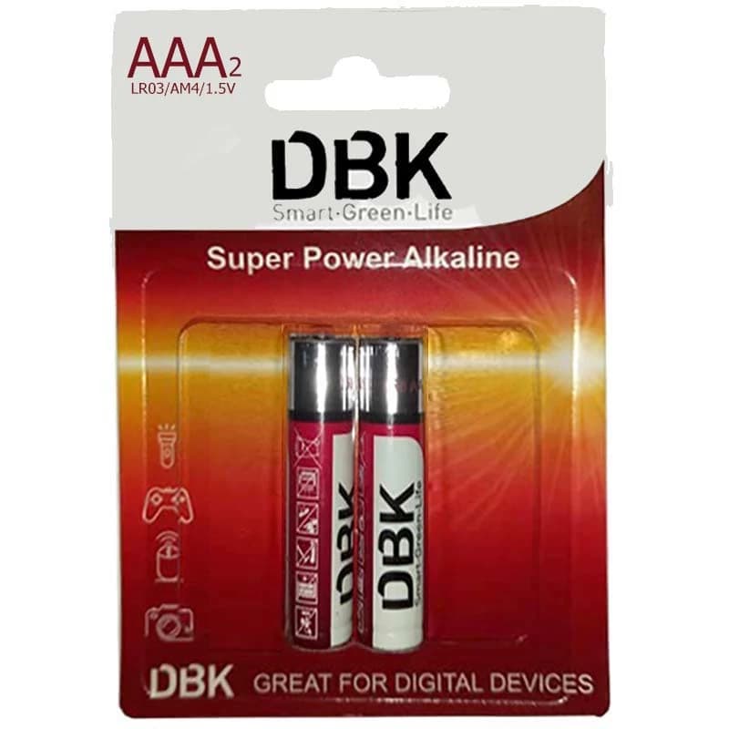 باتری نیم قلمی Super Power Alkaline دی بی کی DBK بسته 2 عددی — تصویر ۲