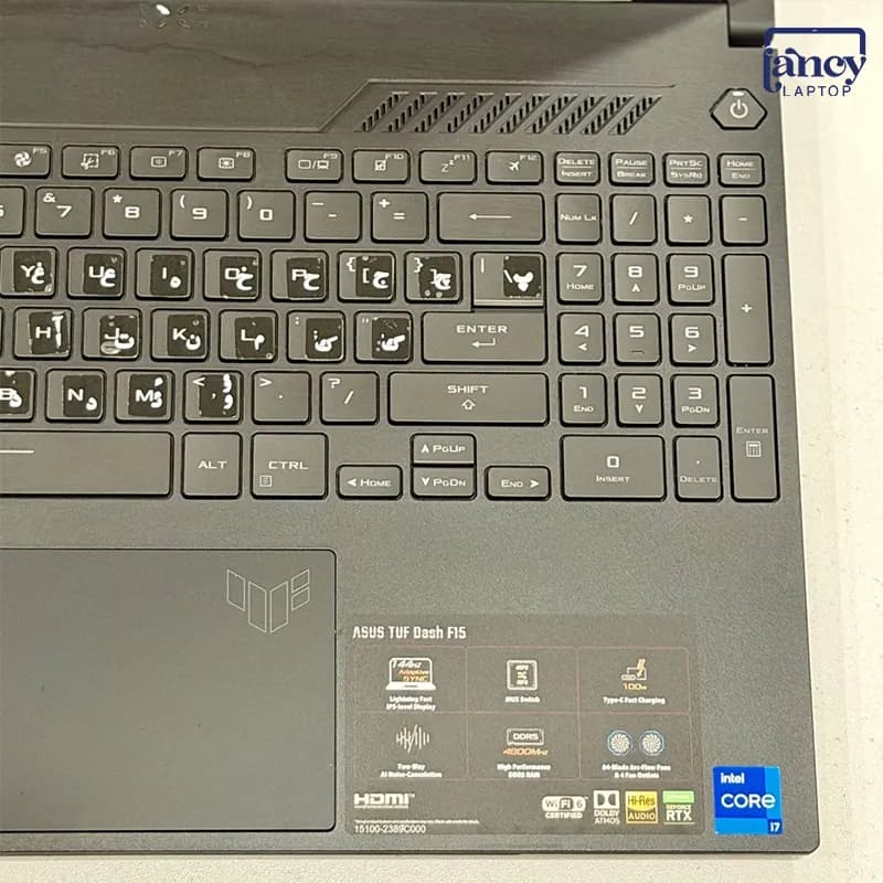 لپ تاپ اپن باکس 15.6 اینچی ایسوس TUF Dash F15 FX517ZR Core i7-12650H 16GB 512GB SSD RTX 3070 8GB 144Hz — تصویر ۴