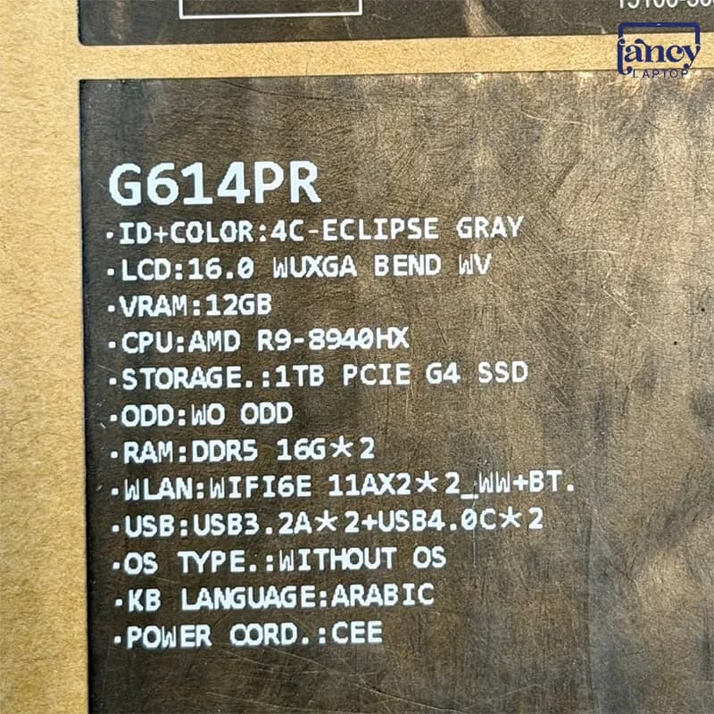 لپ تاپ اپن باکس 16 اینچی ایسوس ROG Strix G16 G614PR Ryzen 9 8940HX 32GB 1TB SSD RTX 5070 Ti 12GB WUXGA — تصویر ۸