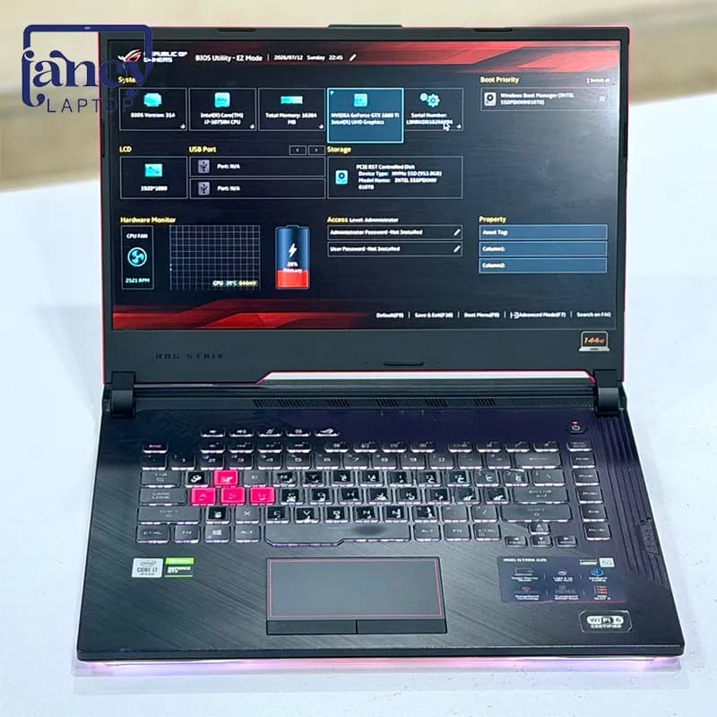 لپ تاپ استوک 15.6 اینچی ایسوس مدل ROG Strix G15 G512 i7-10750H 16GB DDR4 1TB SSD GTX 1650 Ti 4GB FHD 144Hz — تصویر ۳