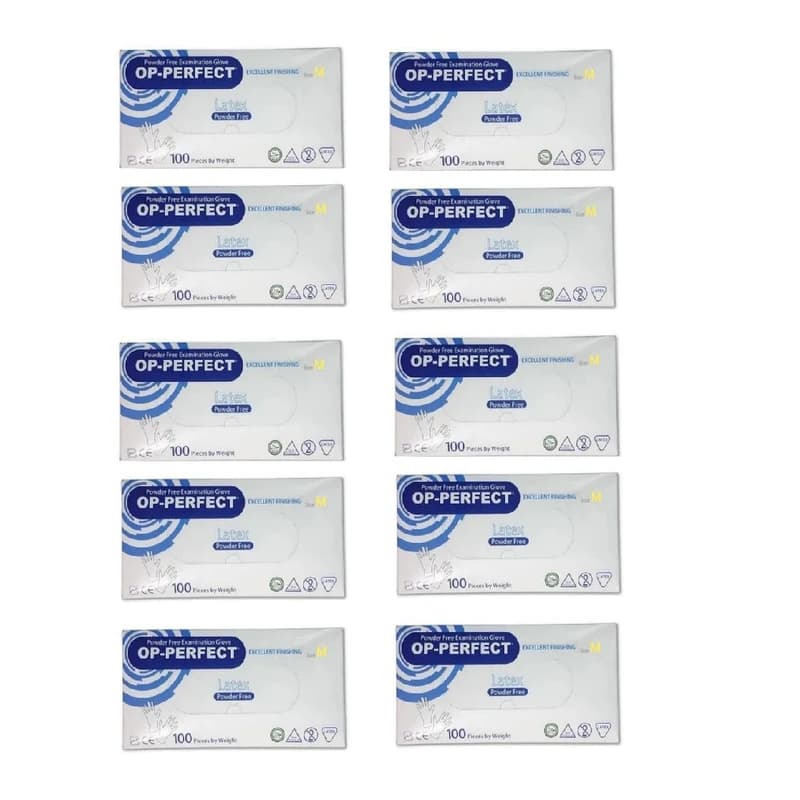 دستكش لاتكس اپی پرفکت سایز مديوم 10 بسته 100 عددی (کارتن)