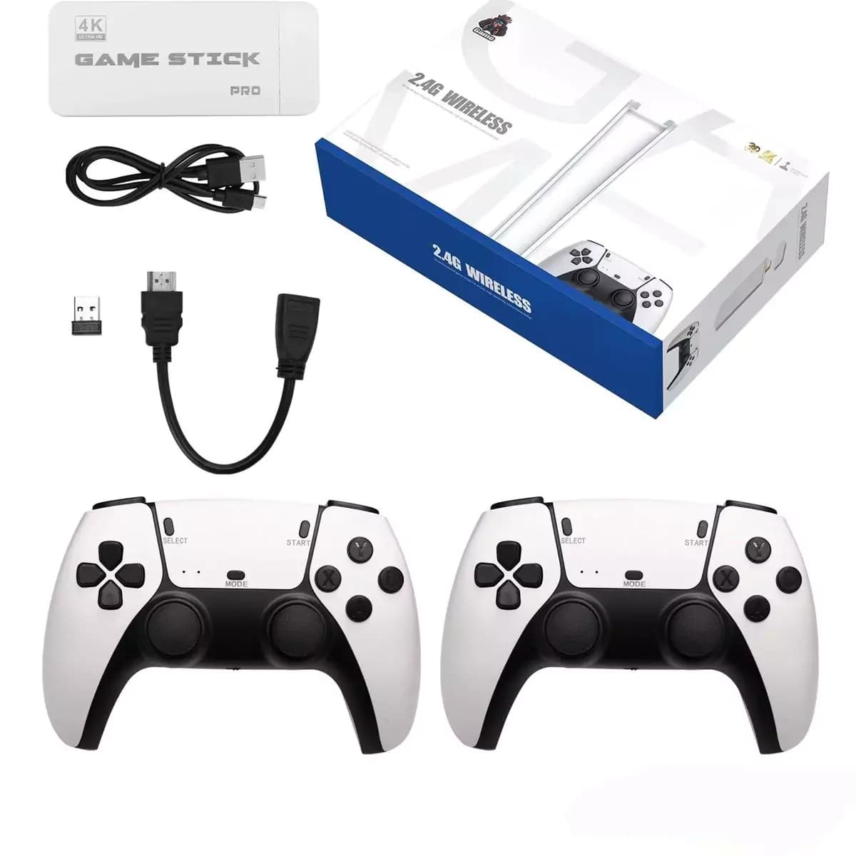 کنسول بازی Game Stick Pro مدل M15 ظرفیت 64GB با دو دسته بیسیم و 25000 بازی