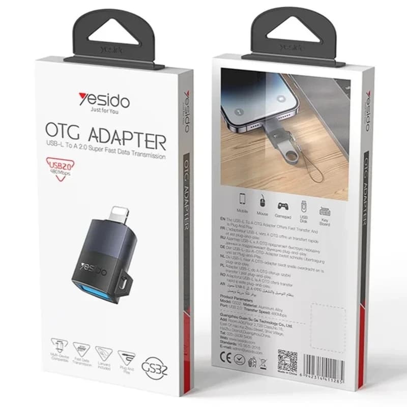 مبدل لایتنینگ به USB یسیدو مدل GS32 — تصویر ۳