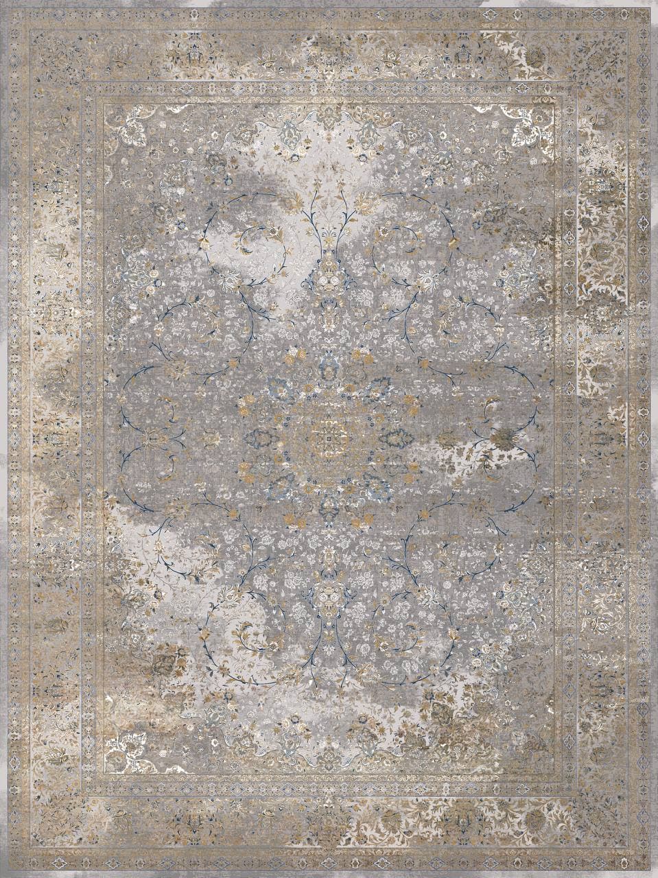 زیر سفره ای مخمل افشان کلاسیک ضخیم خاکستری فرمهر کد tbt-f13042