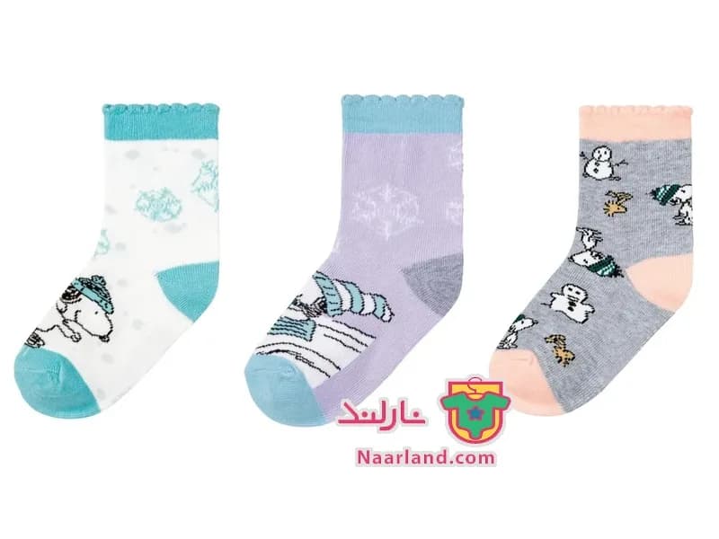 مجموعه 3 جفتی جوراب نخی دخترانه Peanuts آلمان طرح اسنوپی — تصویر ۶