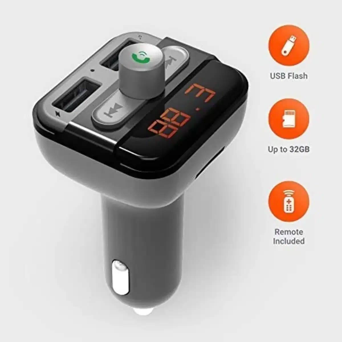 شارژر فندکی Porodo FM Transmitter and Fast Charging Car Charger 3.4 amp / 15W — تصویر ۳