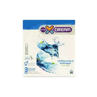 کاندوم ضد قارچ و باکتری ایکس دریم مدل Anti bacterial & Antifungal بسته 3 عددی