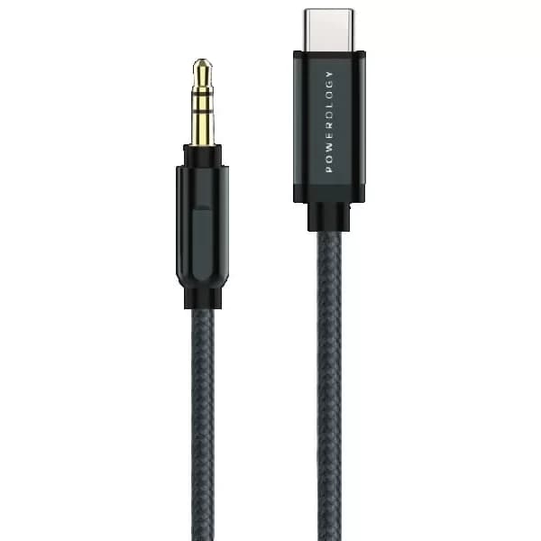 کابل تایپ سی به Aux پاورولوژی Powerology Braided Audio Type C to 3.5mm AUX Cable — تصویر ۴