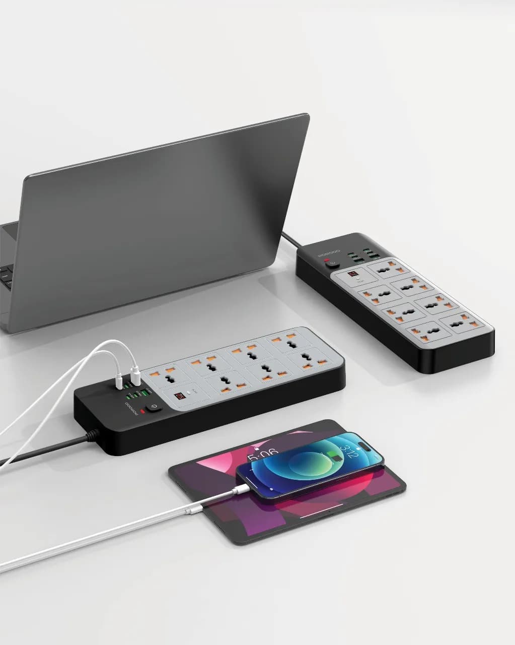 چندراهی برق ۳۰۰۰ وات یونیورسال 7AC مدل 6USB پورودو — تصویر ۲