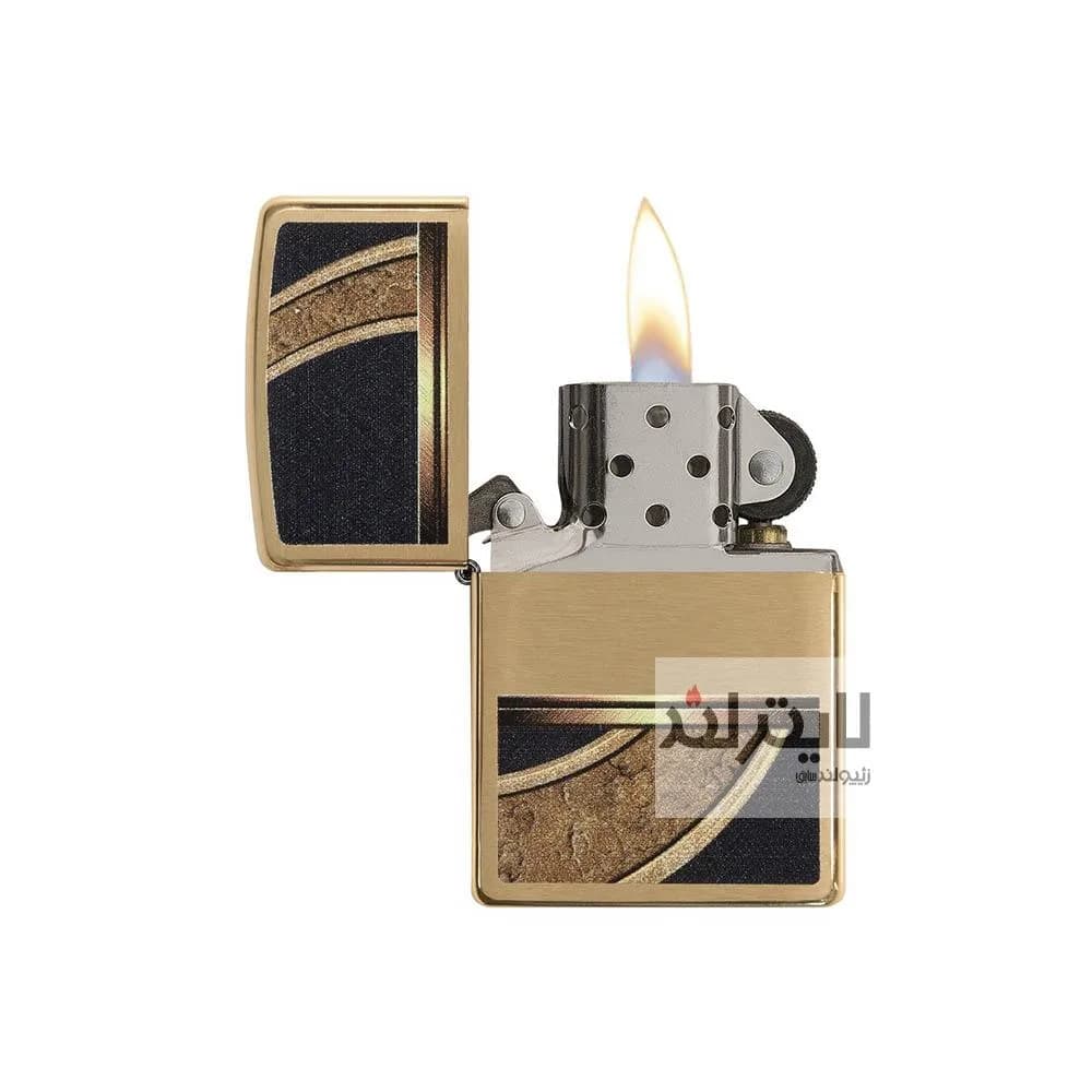 فندک زیپو مدل Gold And Black Brushed Brass کد 28673 — تصویر ۳