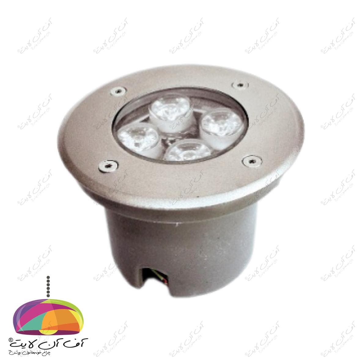 چراغ دفنی گرد مدل عطارد 4 وات زمرد نور