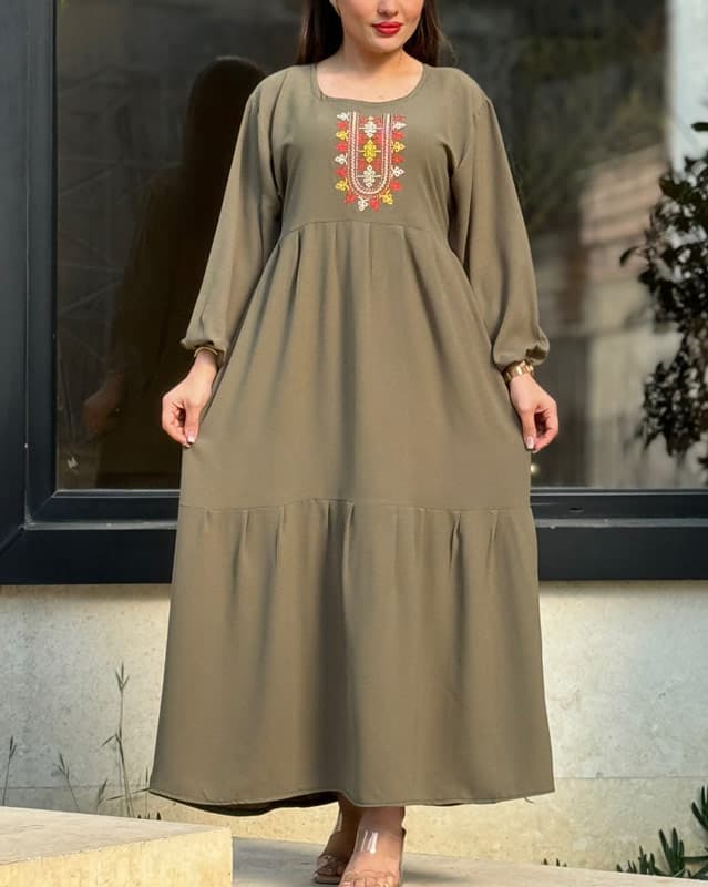 پیراهن برنوتی یقه گلدوزی 6107 — تصویر ۸