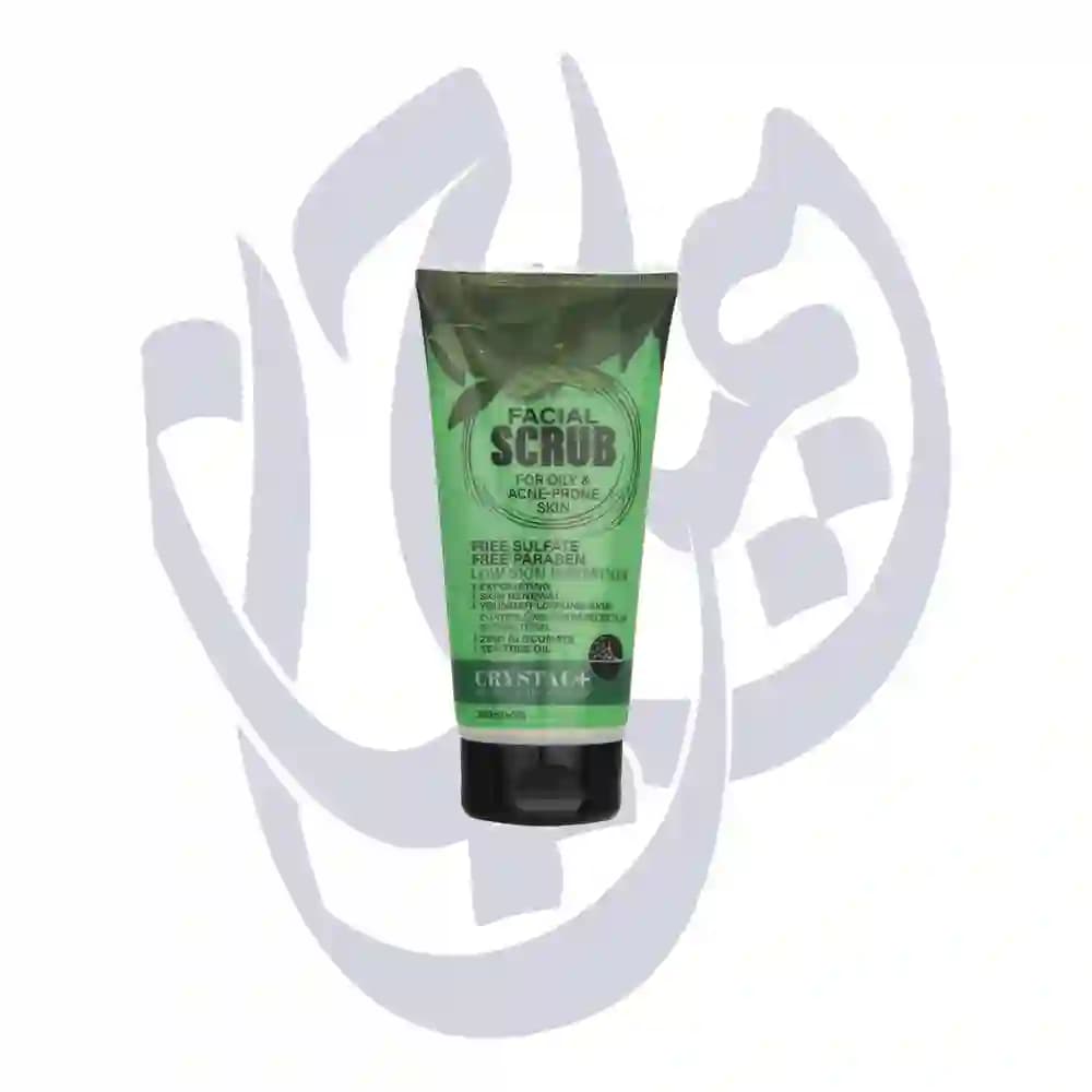 اسکراب لایه بردار پوست کریستال مدل Zinc Gluconate-Tea Tree Oil حجم 200 میلی لیتر مناسب پوست چرب و جوش دار