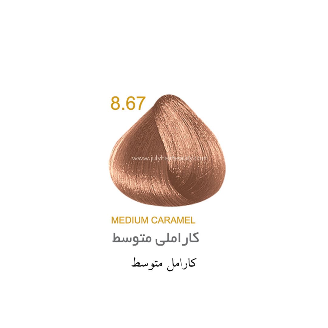 رنگ مو جولای کاراملی متوسط 8.67 حجم 100 میل Medium Caramel July — تصویر ۲