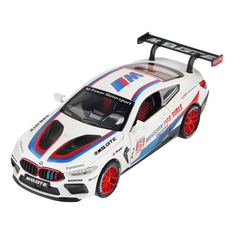 ماکت ماشین ناب سل مدل بی ام و ام 8 فلزی چراغدار BMW M8 GT همراه با جاسوییچی