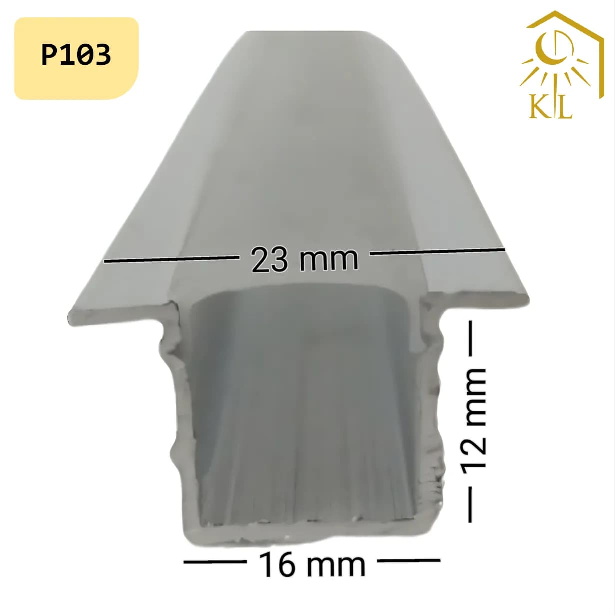 قاب چراغ لاینی توکار کد P103 رویه 23 میلیمتری برش 16 میلیمتری
