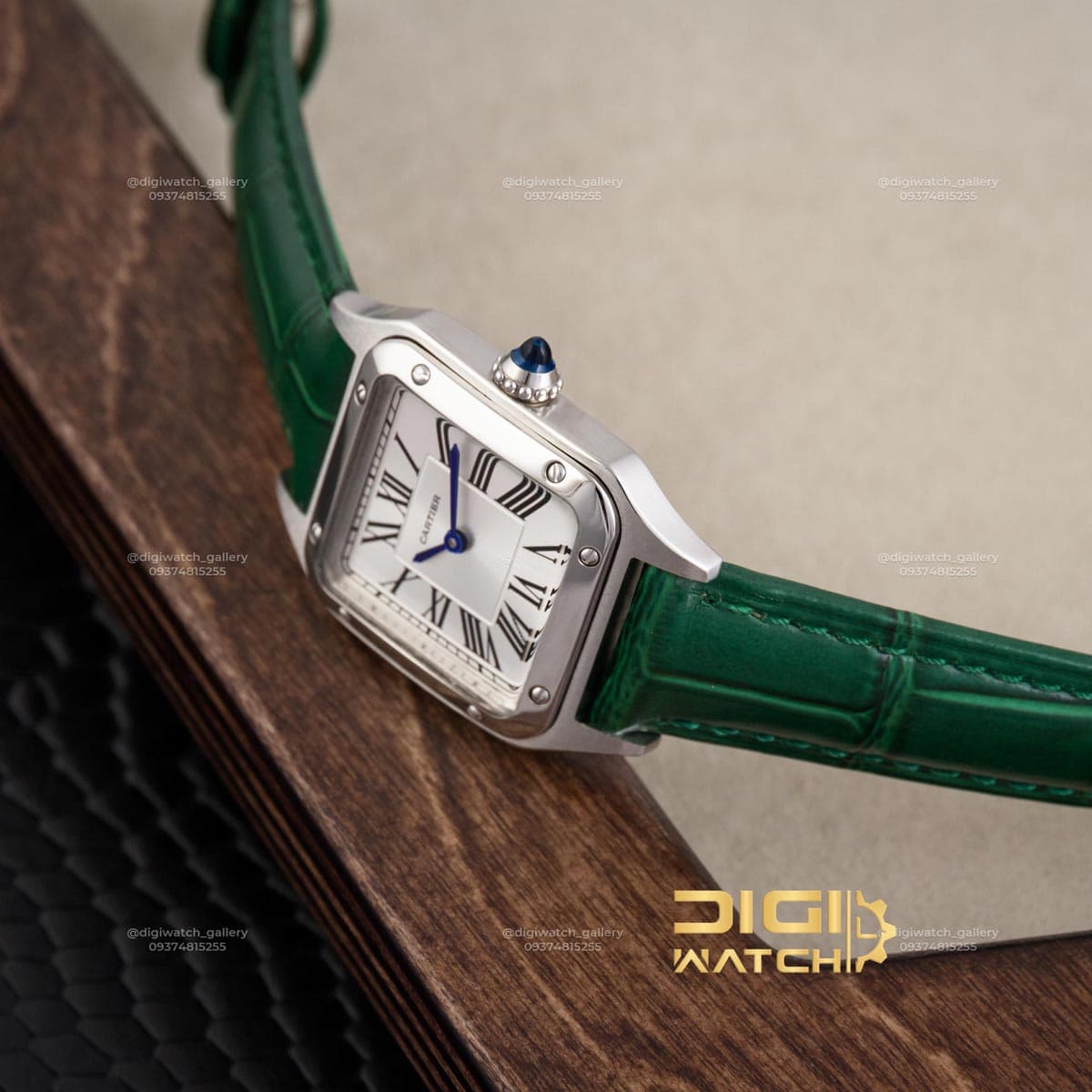 ساعت زنانه کارتیه پنتر چرمی سبز Cartier Panther — تصویر ۴