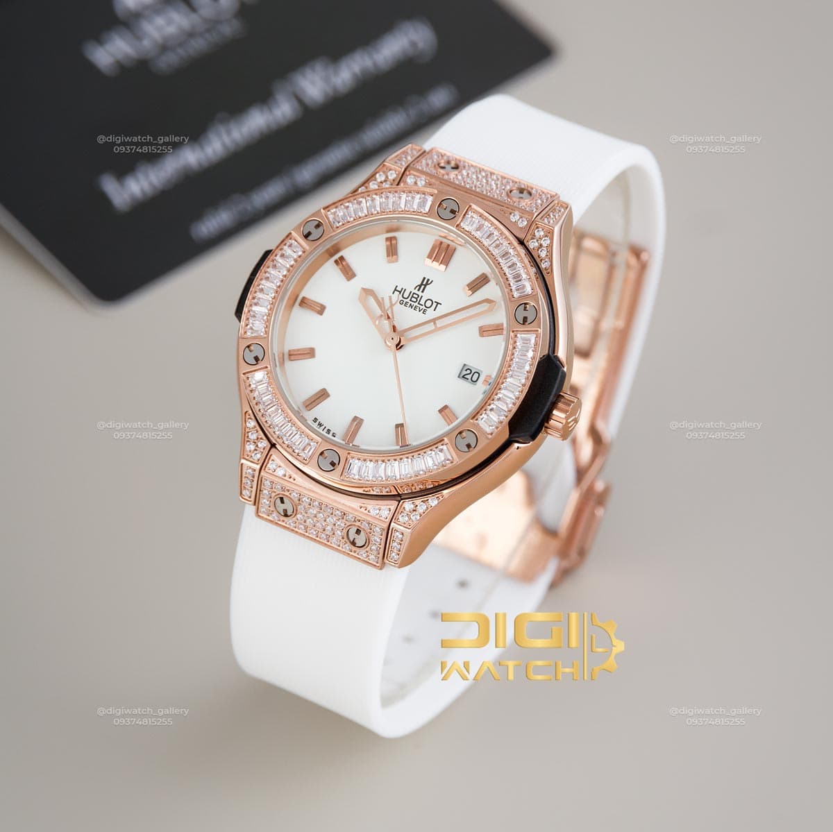 ساعت هابلوت زنانه سفید نگیندار HUBLOT BIGBANG