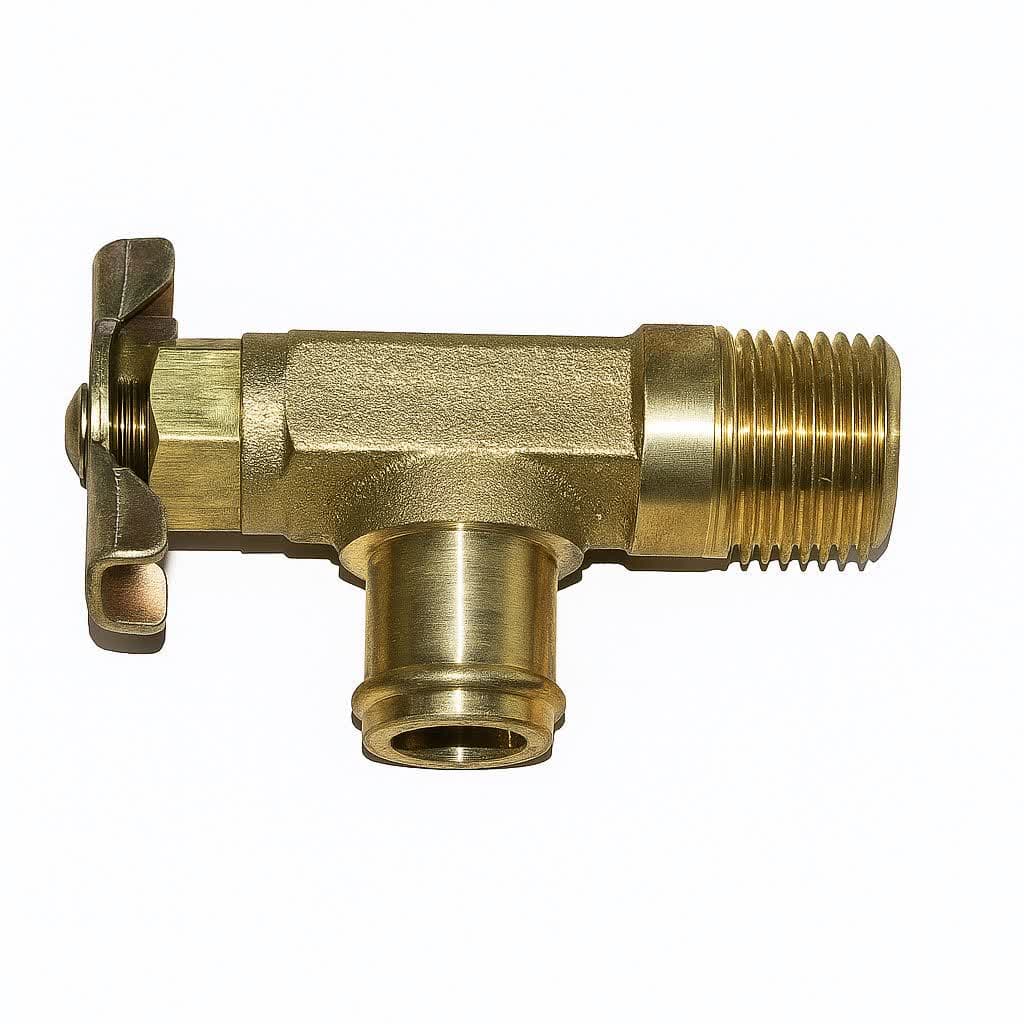 شیر بخاری برنجی بیل مکانیکی هیوندا-7/ B10-10/R210 R220 R320 R330 R340 R200 R170 R180 R500 R430 R520/14L1-01350 — تصویر ۲