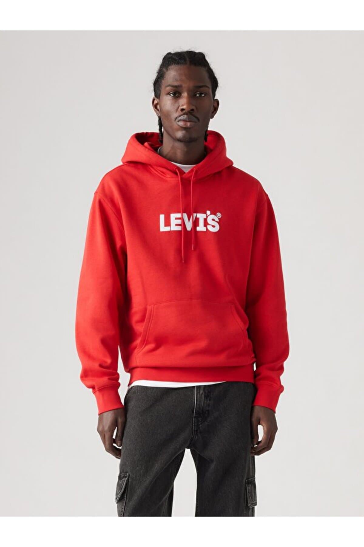 سویشرت لیوایز مردانه پنبه-پلی استر قرمز راسته Regular/رگولار Relaxed/ریلکس Daily/روزانه | Levi’s A2639 PK
