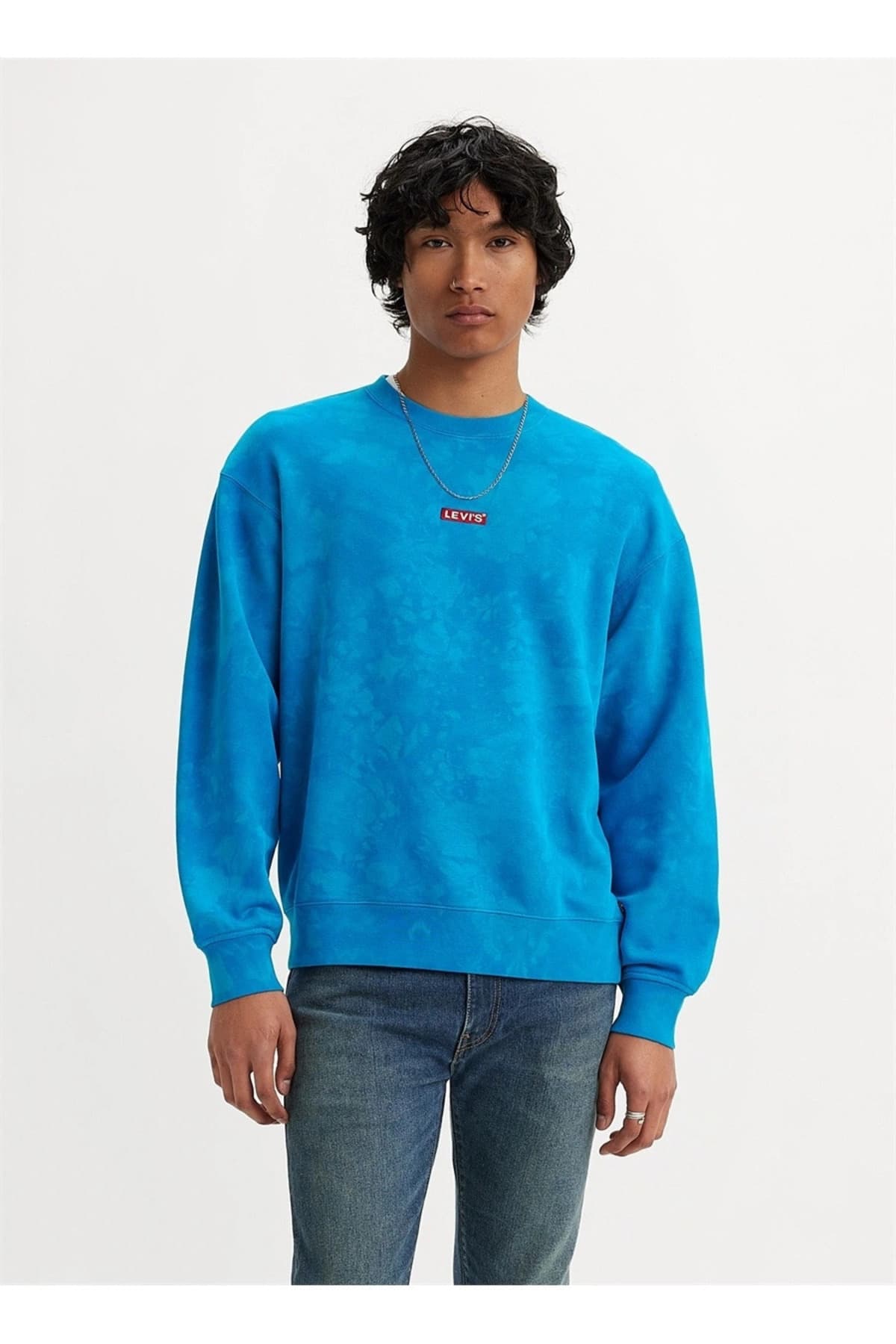 سویشرت لیوایز مردانه پنبه-پلی استر آبی راسته Regular/رگولار کژوال/روزمره | Levi’s A4230-0007 TR