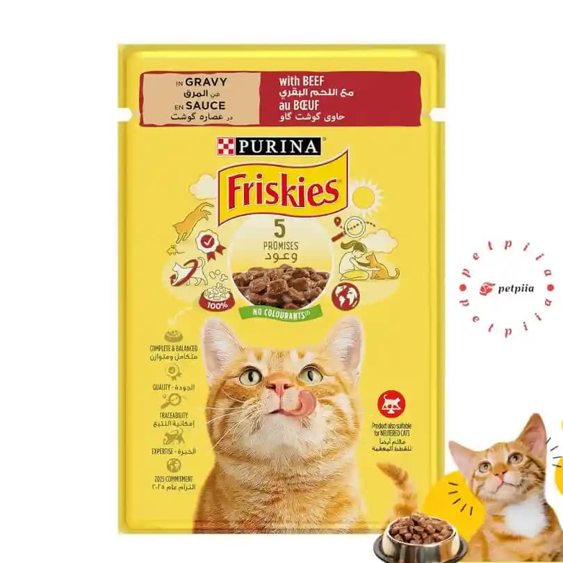 پوچ گربه فریسکیز با طعم گوشت گاو |Friskies Beef in Gravy