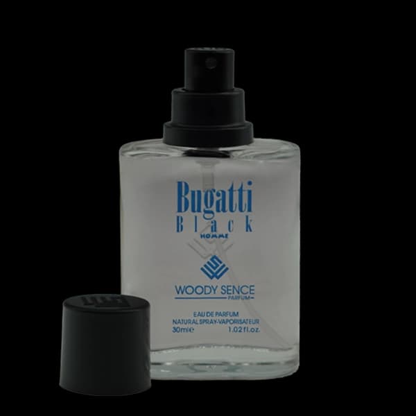 عطر جیبی مردانه وودی سنس مدل بوگاتی بلک Bugatti Black حجم 30 میلی لیتر — تصویر ۳