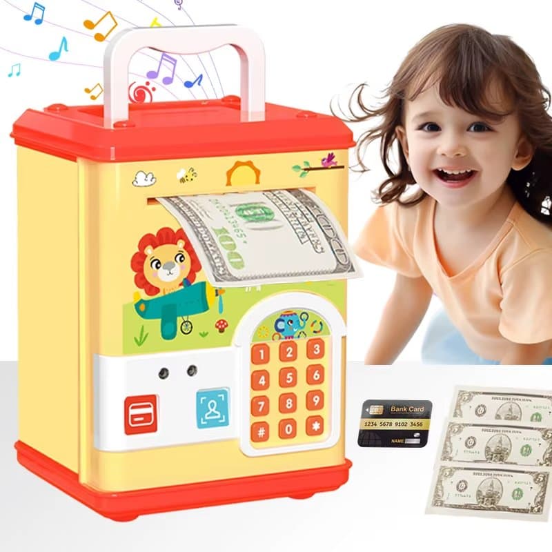 قلک طرح گاوصندوق رمزدار و اثرانگشتی شیر (Lion Money Safe) — تصویر ۶