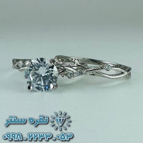 حلقه به همراه پشت حلقه زنانه نقره