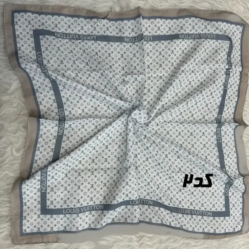 مینی اسکارف آبی نخ طرحبندی قواره 65×65 مناسب استفاده روزمره — تصویر ۶