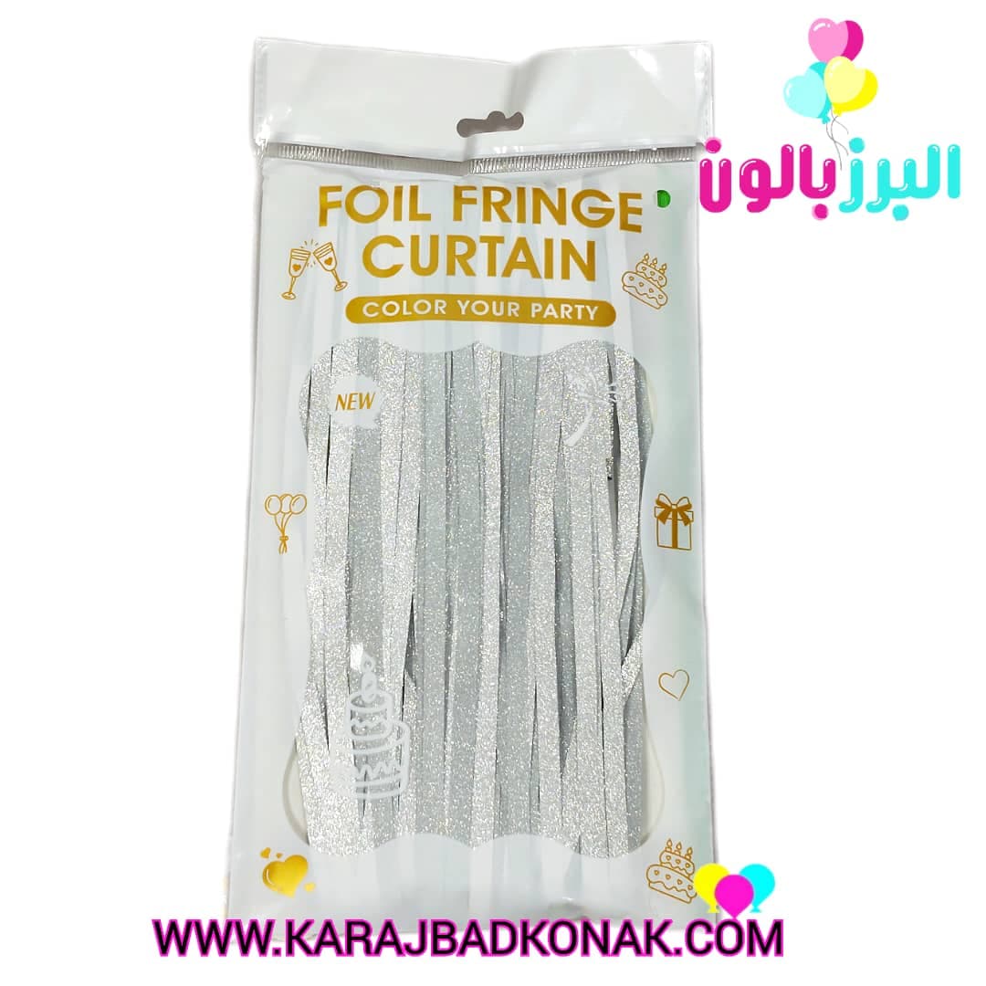 پرده متالایز رنگ نقره ای شاین