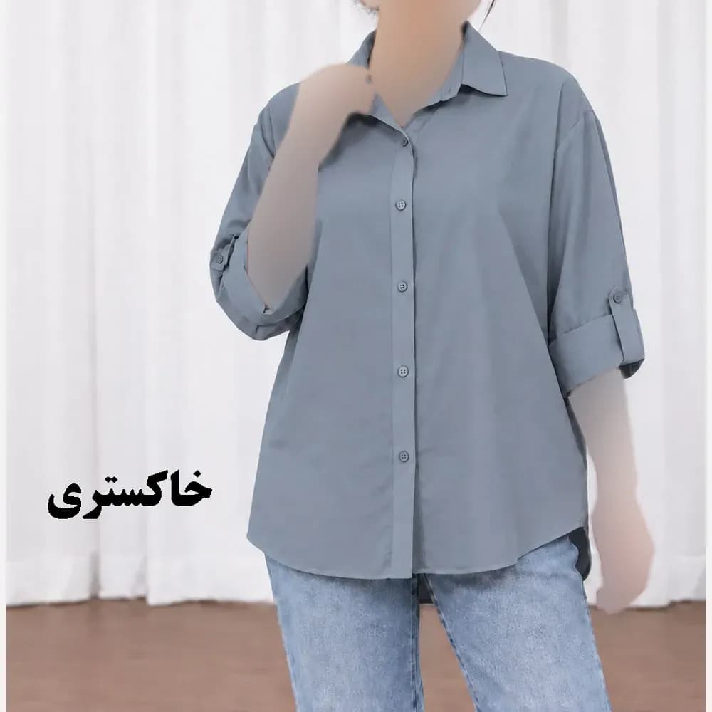 شومیز زنانه سیلک مودال آستین دکمه فری سایز چهارفصل — تصویر ۸