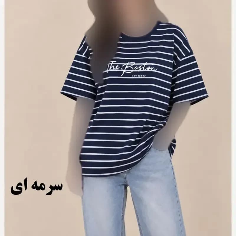 تیشرت باکسی رینگی نخ پنبه زنانه و دخترانه فری سایز مناسب تا سایز 50 — تصویر ۸