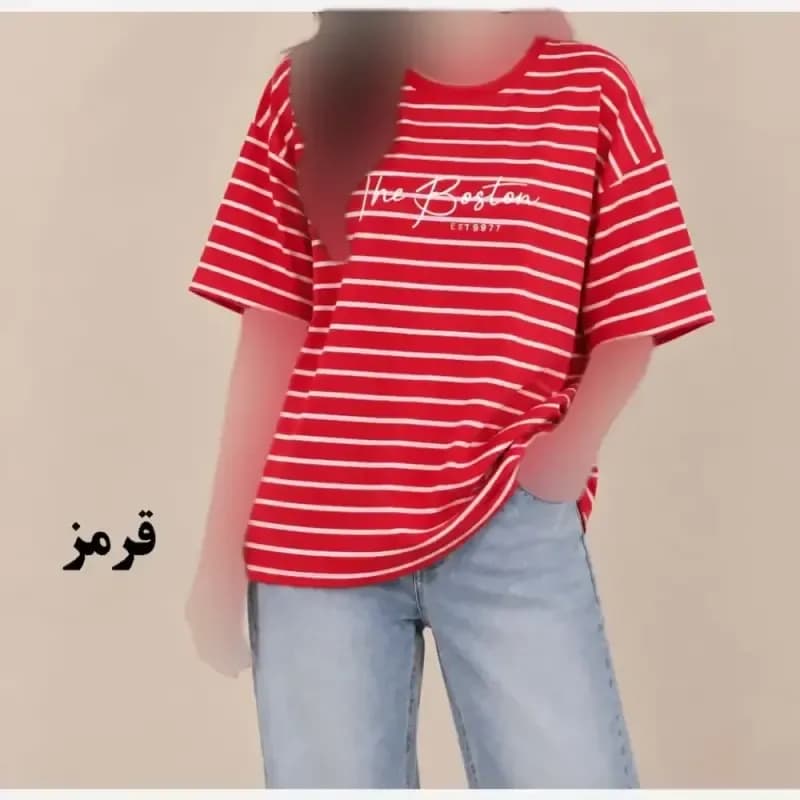 تیشرت باکسی رینگی نخ پنبه زنانه و دخترانه فری سایز مناسب تا سایز 50 — تصویر ۵