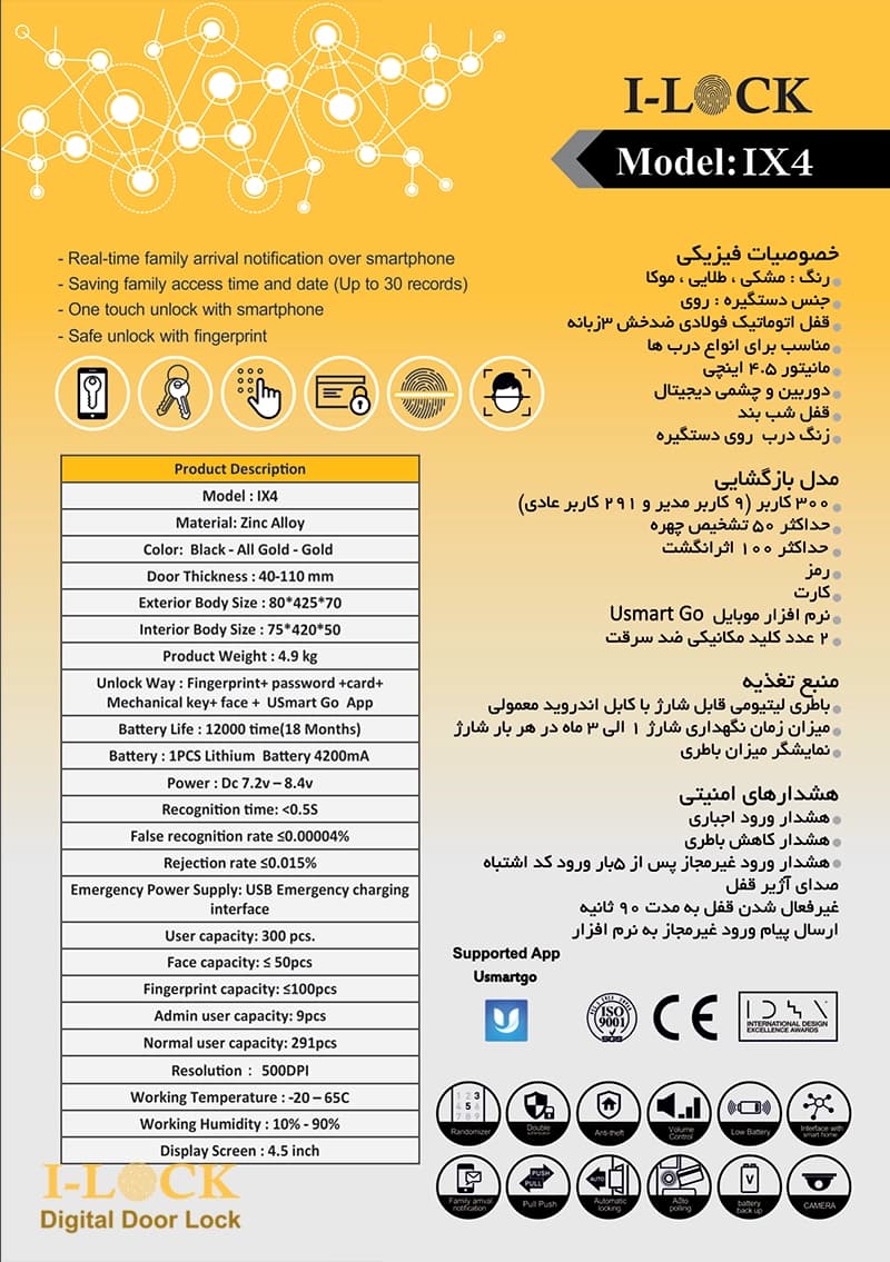 دستگیره هوشمند ای لاک I lock مدل IX4 — تصویر ۷