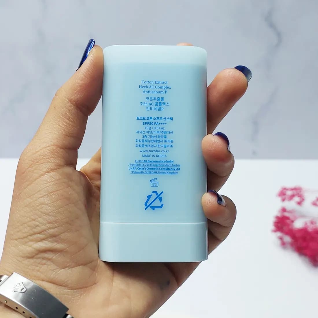 ضد آفتاب استیکی توکوبو اصل با SPF 50 حاوی عصاره پنبه کتان — تصویر ۳