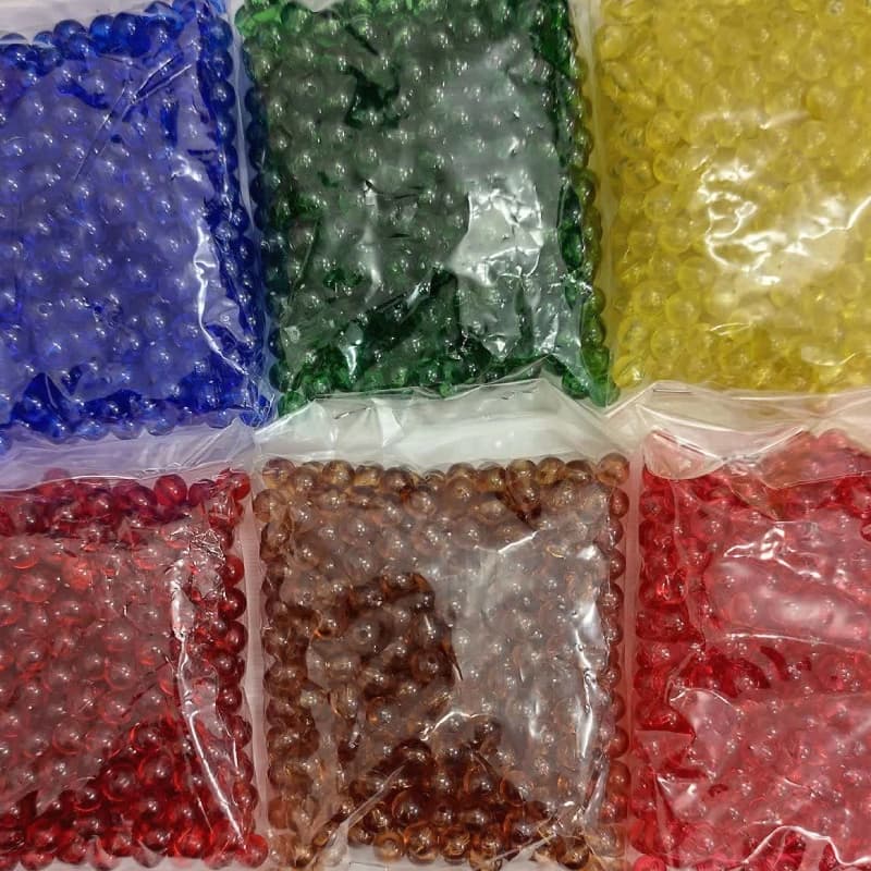 پک مهره رنگی ایرانی شفاف 8میل 600گرمی(6رنگ هر رنگ 100گرم)