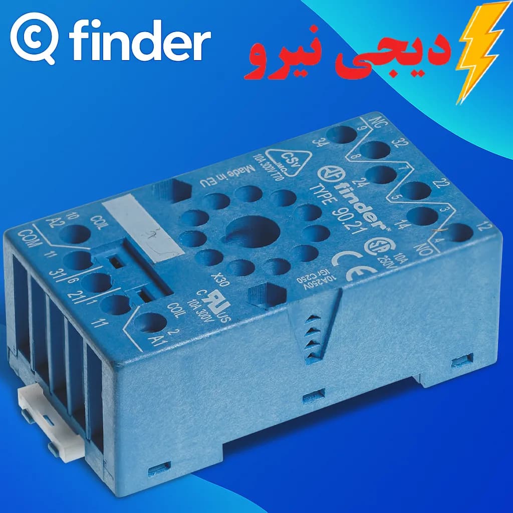 سوکت 11 پایه 9021 فیندر (FINDER) نصب رلههای سری 6013 و روی مدار چاپی