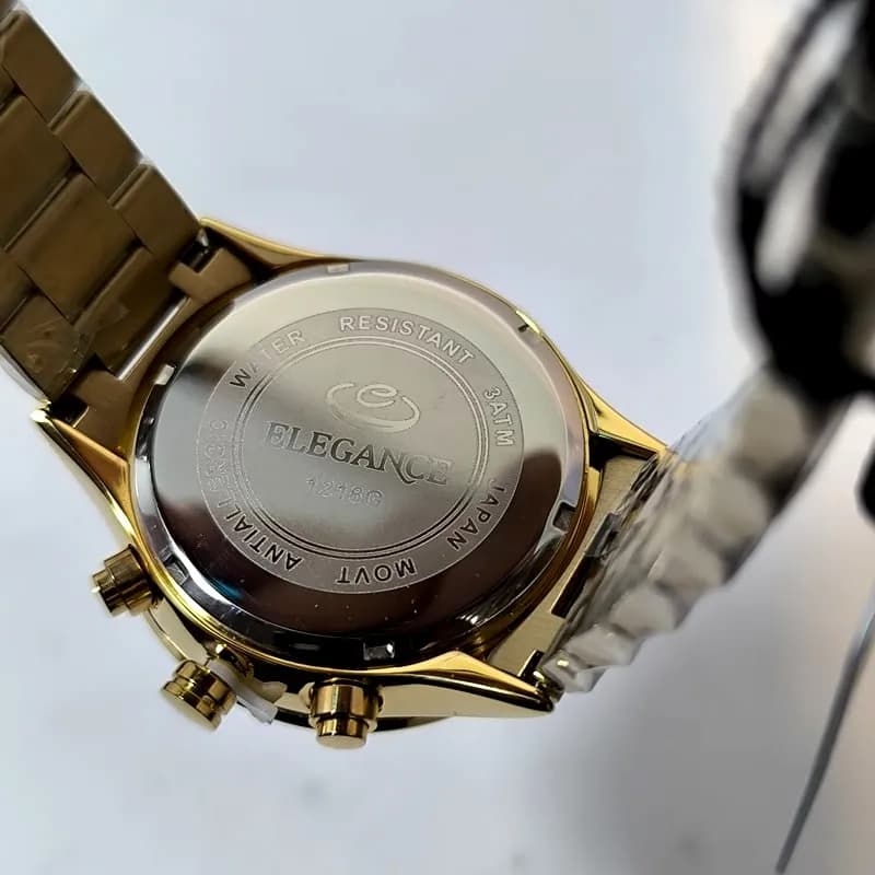 ساعت مردانه الگانس طرح سه موتور ژاپن – رنگ ثابت – ضد آب – 114001 — تصویر ۴