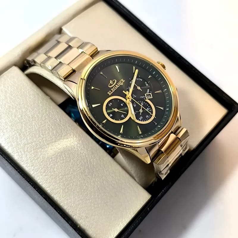 ساعت مردانه الگانس طرح سه موتور ژاپن – رنگ ثابت – ضد آب – 114001 — تصویر ۲