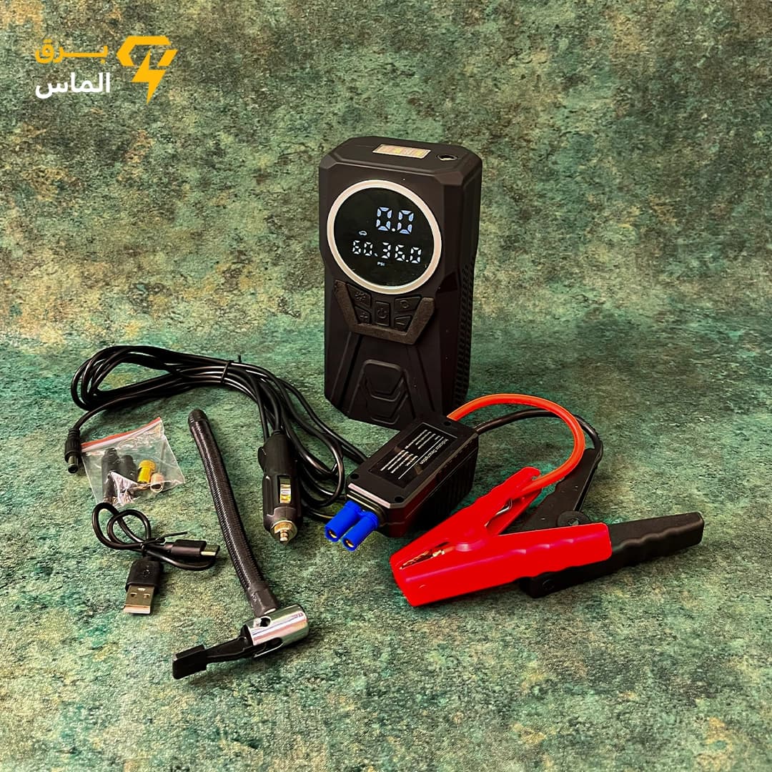 پمپ باد و جامپ استارتر چند کاره MDHL MD-1231 – باتری 8400mAh، فشار 150PSI و پاوربانک پرتابل