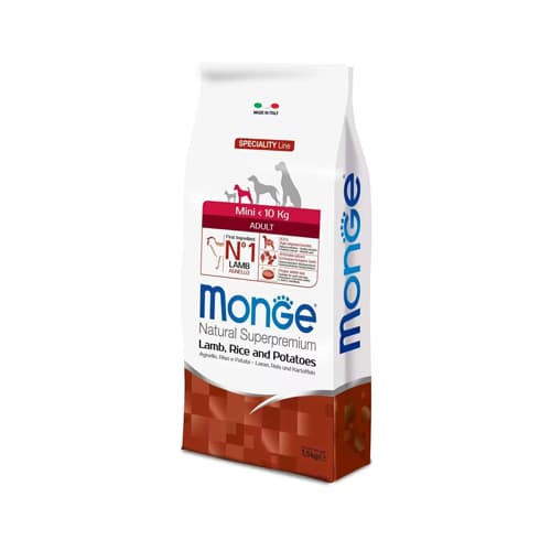 غذای خشک سگ بالغ نژاد کوچک مونژه بره، برنج سیب زمینی Monge وزن 1 کیلوگرم (فله)
