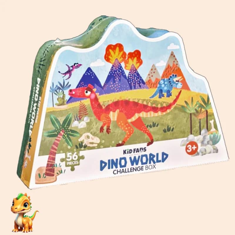 پازل کودک 56 تکه مدل دایناسور KID FANS DINO WORLD کد KS2440