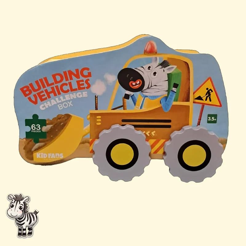 پازل 63 تکه مدل ماشین راهسازی KID FANS BUILDING VEHICLES کد KS2409 — تصویر ۲