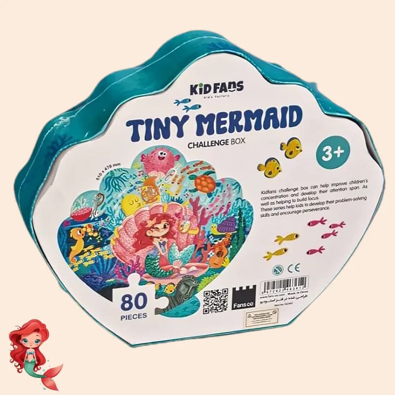 پازل کودک 80 تکه مدل پری دریایی KID FANS TINY MERMAID کد KS2442 — تصویر ۳