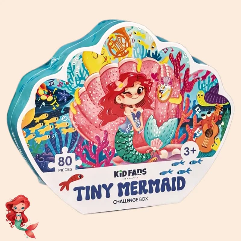 پازل کودک 80 تکه مدل پری دریایی KID FANS TINY MERMAID کد KS2442