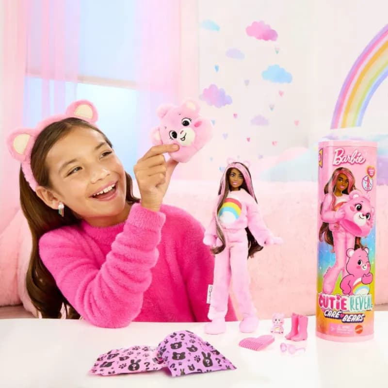 عروسک باربی سورپرایزی مدل Barbie Cutie Reveal با تم Care Bears — تصویر ۳