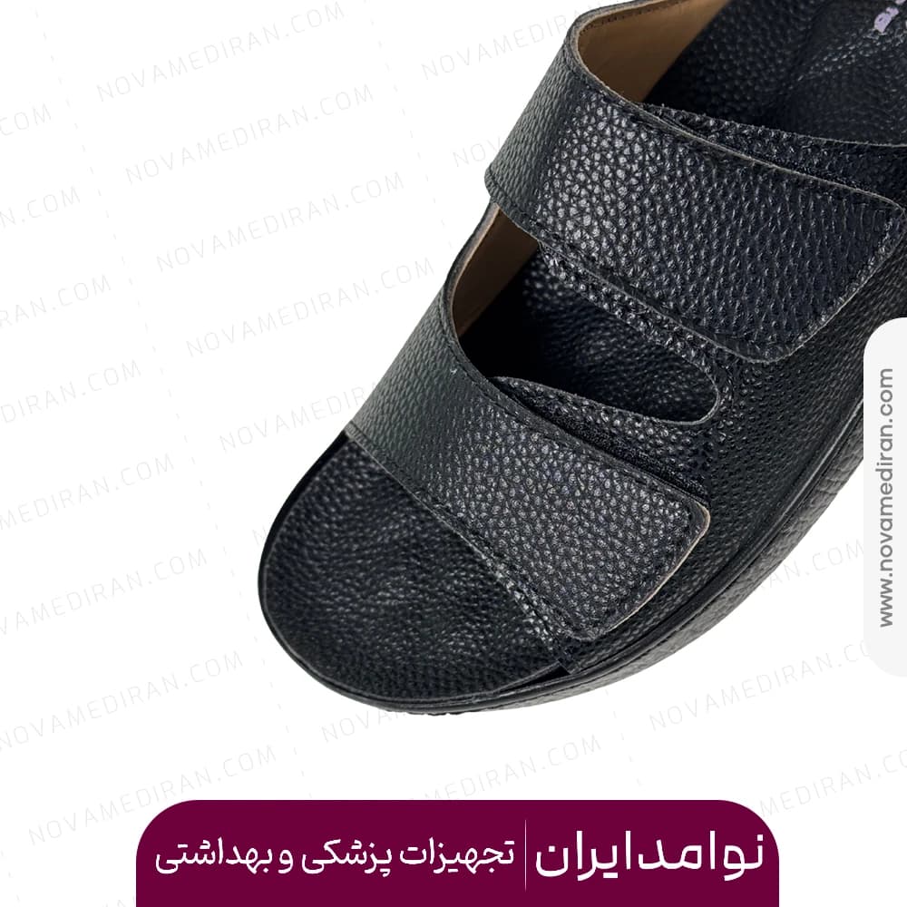 صندل مردانه طبی برند پاتکان طب کد ۲۰۹ رنگ مشکی — تصویر ۳