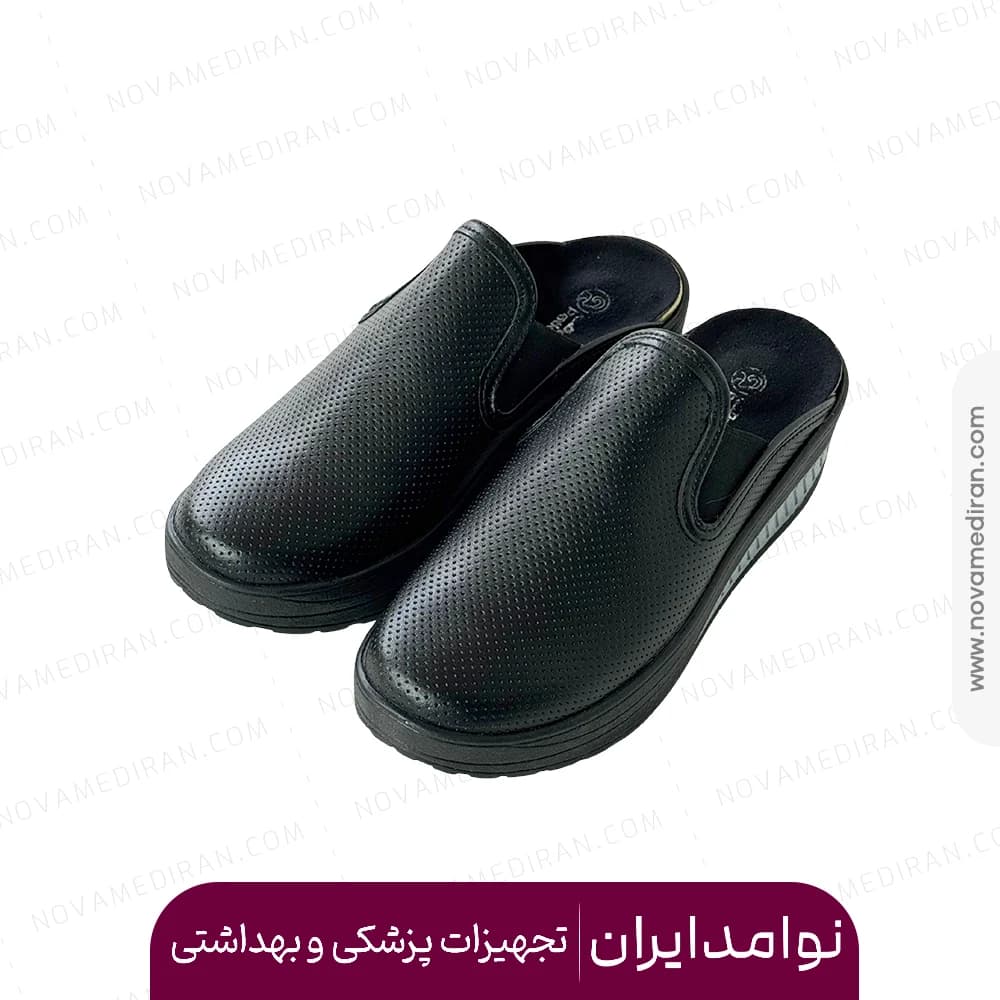 صندل طبی زنانه جلوبسته پاتکان طب کد ۶۳۹ مشکی — تصویر ۲