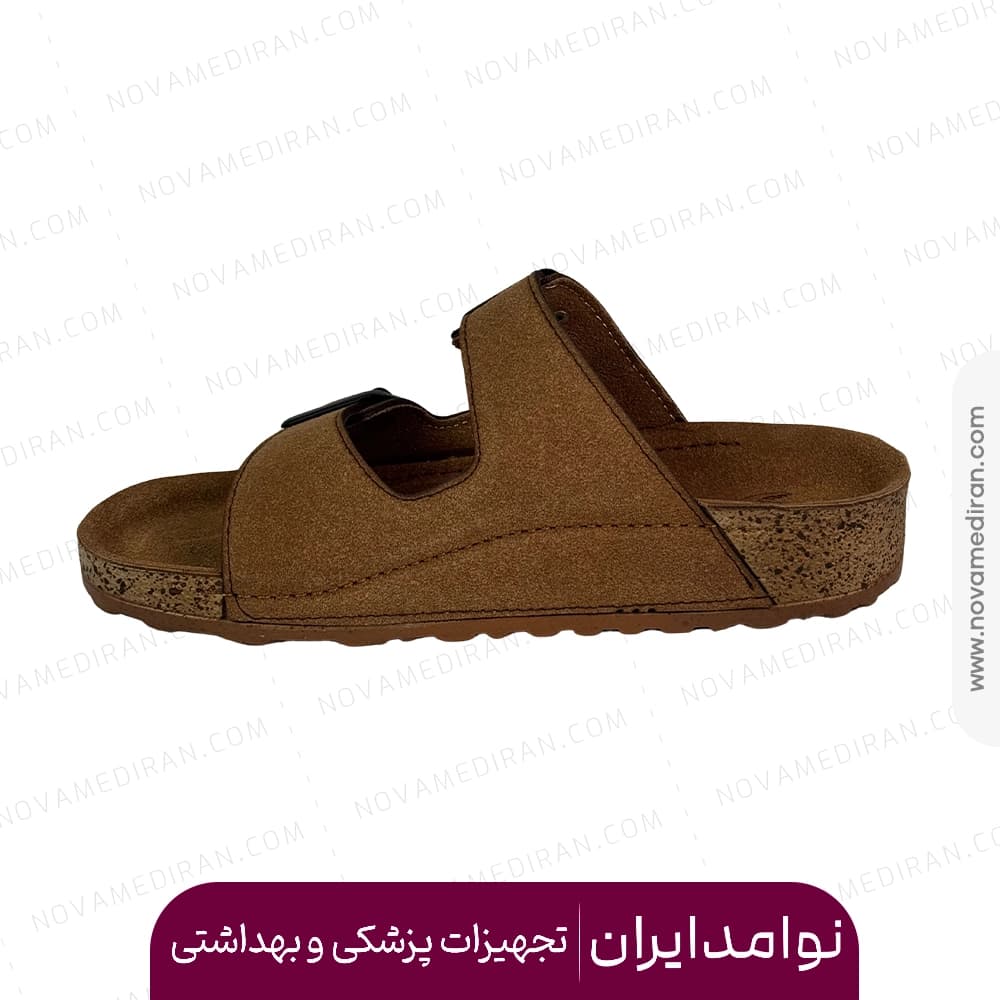 صندل طبی زنانه پاتکان طب مدل Rudo Flex رنگ عسلی — تصویر ۶